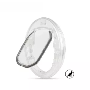 Kulaté skleněné dveře pro kočky a štěňata z PC materiálu (transparentní)