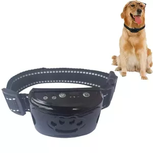 Dobíjecí voděodolné inteligentní zařízení pro identifikaci a automatické zámky pro zastavení štěkání (Světlá černá)