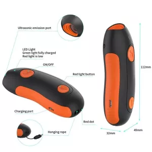 Ultrazvukový trenér pro psy - přenosný elektronický odpuzovač psů (oranžový)
