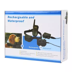 Dobíjecí a vodotěsný tréninkový obojek pro psy s LCD displejem, dosah 300m TopTechnology Dobíjecí a vodotěsný tréninkový obojek pro psy s LCD displejem, dosah 300m TopTechnology
