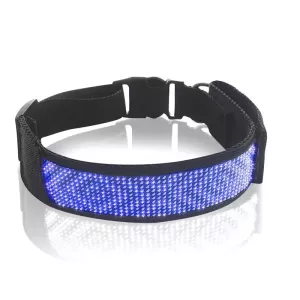 LED Pet Obojek s Displejem, Dobíjecí, Vysoká Viditelnost, Modrý TopTechnology LED Pet Obojek s Displejem, Dobíjecí, Vysoká Viditelnost, Modrý TopTechnology