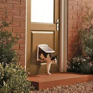 Průhledná dvířka pro kočky a malé psy, univerzální 4-cestné uzamčení (bílá) TopTechnology Průhledná dvířka pro kočky a malé psy, univerzální 4-cestné uzamčení (bílá) TopTechnology