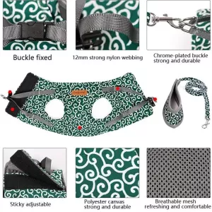 DogLemi Hrudní postroj pro kočku a vodítko, velikost XS (zelená) TopTechnology