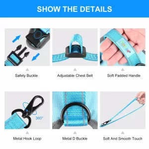 FunAdd Reflexní Nylonový Hrudní Popruh pro Psy, Velikost: S (Modrý) TopTechnology