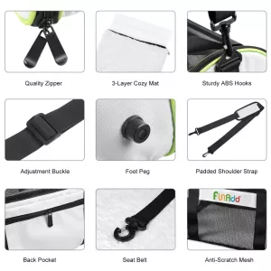 FUNADD Taška pro přepravu domácích mazlíčků - šedá, skladná a pohodlná TopTechnology