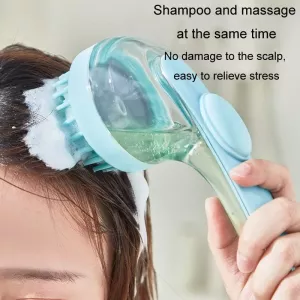 Kartáč na koupání pro domácí zvířata s dlouhou rukojetí - silikonový kartáč pro psy a kočky, jemné zuby zelený TopTechnology