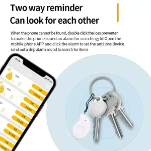 Mini GPS tracker pro domácí mazlíčky s baterií, voděodolný Bluetooth, sledovač klíčů a peněženky (Bílý) TopTechnology