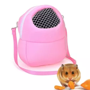 Pet Bag Small Pet Hamster Carrier Pure Color Leash Travel Bag, Velikost:S (Růžová) TopTechnology