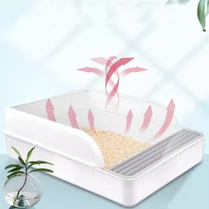 Polouzavřená kočičí toaleta čtvercová pro domácí mazlíčky, velikost: Velká TopTechnology