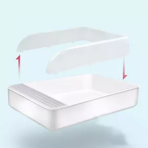 Polouzavřená kočičí toaleta čtvercová pro domácí mazlíčky, velikost: Velká TopTechnology