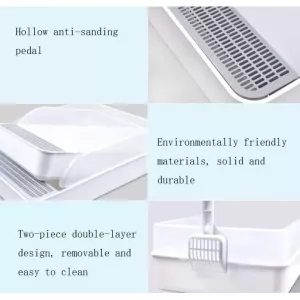 Polouzavřená kočičí toaleta čtvercová pro domácí mazlíčky, velikost: Velká TopTechnology