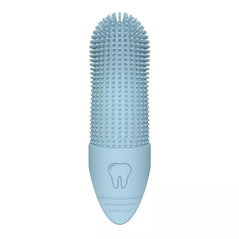 Silikonový zubní kartáček pro domácí mazlíčky - kočky a psy (modrý) TopTechnology