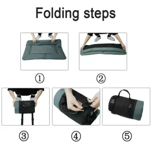 Skládací pet matrace do kempu 600D Oxford, voděodolná, šedá TopTechnology