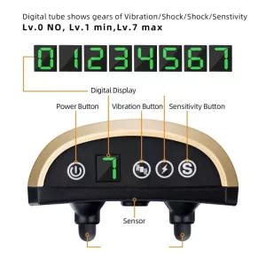 Vodotěsný a dobíjecí obojek pro psy s vibracemi a zvukem (Zlato) TopTechnology Vodotěsný a dobíjecí obojek pro psy s vibracemi a zvukem (Zlato) TopTechnology