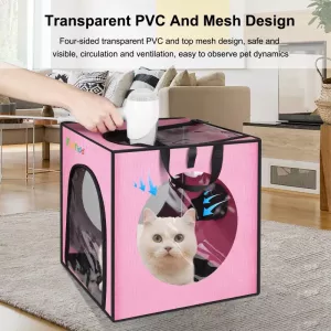 FUNADD Pet Bath Drying Box - Skládací sušák pro domácí mazlíčky do 5 kg (Růžový) TopTechnology