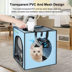 FUNADD Pet Bath Drying Box - Přenosná skládací sušička pro domácí mazlíčky do 5 kg (modrá) TopTechnology