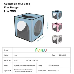 FUNADD Pet Bath Drying Box - Skládací sušicí box pro zvířata do 5kg (šedý) TopTechnology