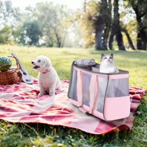 FUNADD Přenosná prodyšná taška pro domácí mazlíčky (Růžová) TopTechnology