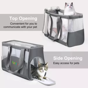 FUNADD Přenosná prodyšná taška pro domácí zvířata - šedá TopTechnology