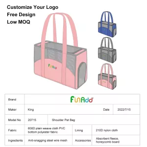 FUNADD Přenosná prodyšná taška pro domácí zvířata - modrá TopTechnology