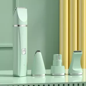 Elektrický stříhací strojek pro psy a kočky - 4 v 1 Zelený