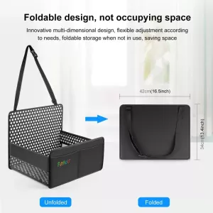 FunAdd Prodyšný a Skládací Koš pro Psy do Auta s Voděodolnou Podložkou (Černý) TopTechnology