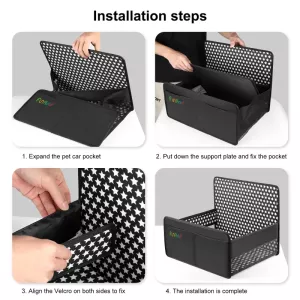 FunAdd Prodyšný a Skládací Koš pro Psy do Auta s Voděodolnou Podložkou (Černý) TopTechnology