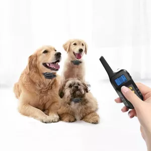 Automatický zastavovač štěkání pro psy - elektronický tréninkový obojek pro dva psy (žlutý)
