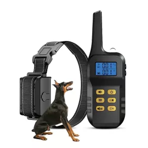 Automatický zastavovač štěkání pro psy - elektronický tréninkový obojek pro dva psy (žlutý)