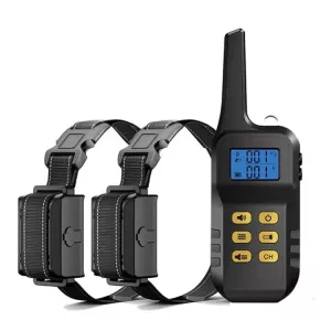 Automatický zastavovač štěkání pro psy - elektronický tréninkový obojek pro dva psy (žlutý)