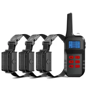 Automatické zařízení pro výcvik psů Stopper štěkání - elektronický obojek pro 3 psy (červený)