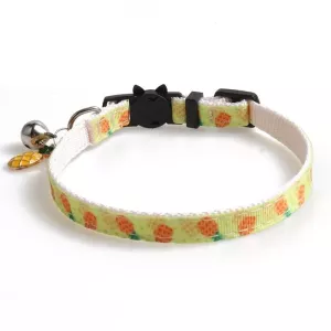 Obojek pro kočky PET s ovocnými doplňky a zvonkem, velikost 1x28cm (ananas)