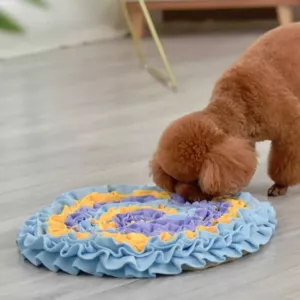 Podložka pro psy - zpomalovač krmení a antistresový polštář (žlutá)