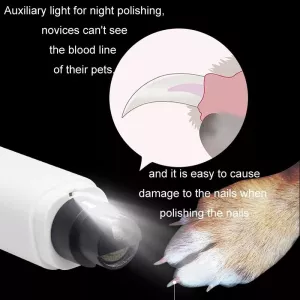 Pet Fully Automatic Nail Grinder with LED Light - 2nd Generation White TopTechnology