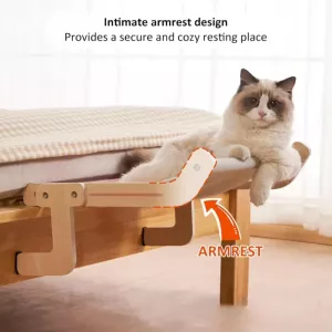 Houpací síť pro kočky na balkon, dřevěná, šedá/modrá TopTechnology