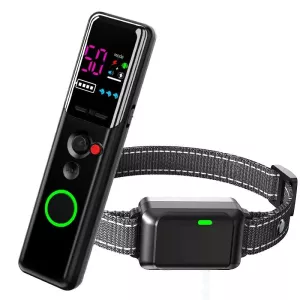 Color Screen Remote Control Pet Electric Shock Circular Dog Trainer (Černý)