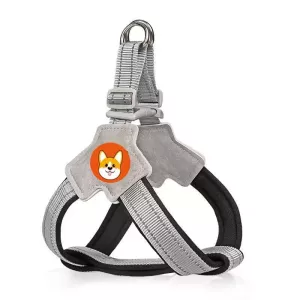 Postroj pro psy Saddle Style s reflexními prvky a prodyšným vodítkem - černý, velikost L