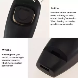 2v1 Clicker a píšťalka pro trénink psů s dlouhým náramkem (Bílá) TopTechnology 2v1 Clicker a píšťalka pro trénink psů s dlouhým náramkem (Bílá) TopTechnology