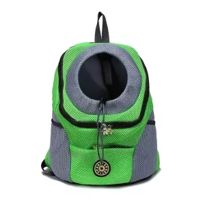 Batoh pro psa a kočku na cesty, přední taška, dvou ramenný, velikost S (zelená) TopTechnology