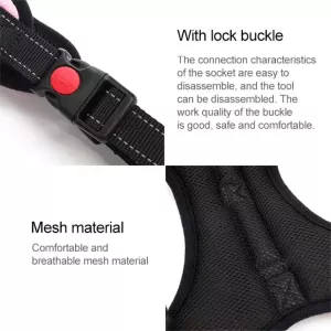 Hrudní popruh pro malé, střední a velké psy, Velikost: M (černý) TopTechnology