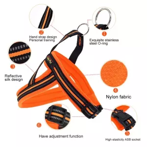 Hrudní postroj pro psy Pet Dogs A7 - Reflexní polyesterové vodítko pro velké psy, velikost M, 2.5*60*74cm (zelené) TopTechnology