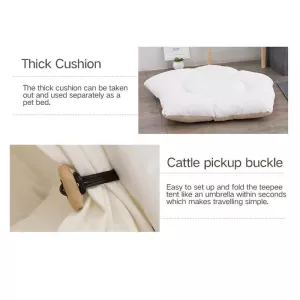 Bílý stan pro domácí mazlíčky pro malé a střední psy a kočky, skládací, s polštářem, velikost: malý 40×40×50cm TopTechnology Bílý stan pro domácí mazlíčky pro malé a střední psy a kočky, skládací, s polštářem, velikost: malý 40×40×50cm TopTechnology