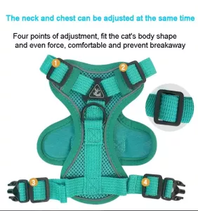 Pet Vest Hrudní Popruh + Set Vodítko Reflexní Prodyšný Pro Psy a Kočky, Velikost: M (Šedá) TopTechnology