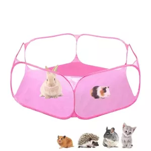 Skládací stan pro malé domácí zvířata - růžový