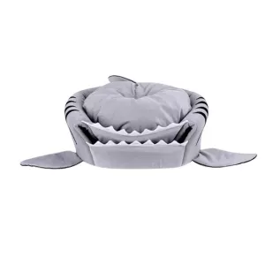 Hřejivý pelíšek pro psy a kočky - Shark House S (42x42x42 cm, šedý) TopTechnology