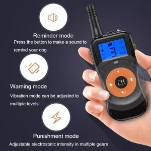 Smart elektronické dálkové ovládání pro výcvik psů, voděodolný zastavovač štěkotů pro 2 psy (oranžový) TopTechnology