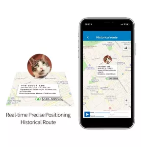 ReachFar RF-V47 Mini GPS sledovač pro domácí mazlíčky s LED světlem a silikonovým pouzdrem (Černý)