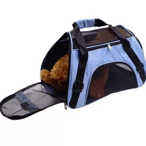 Přenosný batoh pro psa v modré barvě - střední velikost TopTechnology
