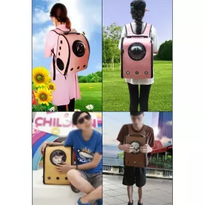 Prodyšný batoh pro domácí zvířata Space Capsule Carrier - hnědý (32*29*42cm) TopTechnology