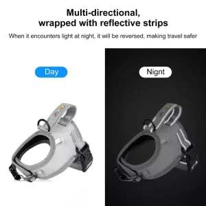 FunAdd Reflexní a Prodyšný Nylonový Hrudní Popruh pro Psy, Velikost: S (Šedý) TopTechnology